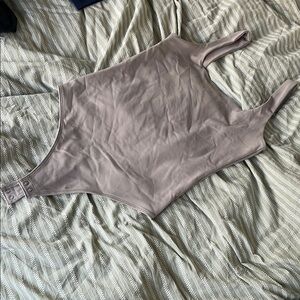 Abercrombie & Fitch Gray Bodysuit with Thin Straps